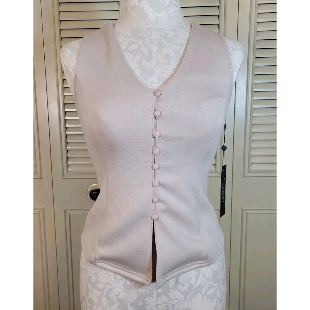 Emerson Lang Tank Top Vest Crop Boho Fairy Coquette Casual Beige Sz Med NWT Soft
